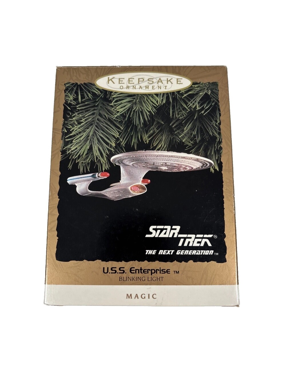 Hallmark Keepsake 1993 Star Trek USS Enterprise NCC-1701-D Blinking Light